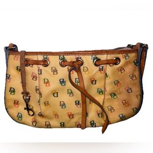 Dooney & Bourke Monogram Drawstring Crossbody Bucket Bag Multicolor